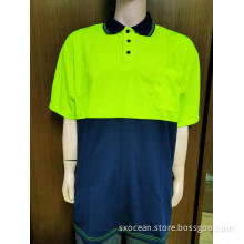 Men's pique safety polo shirt short sleeve